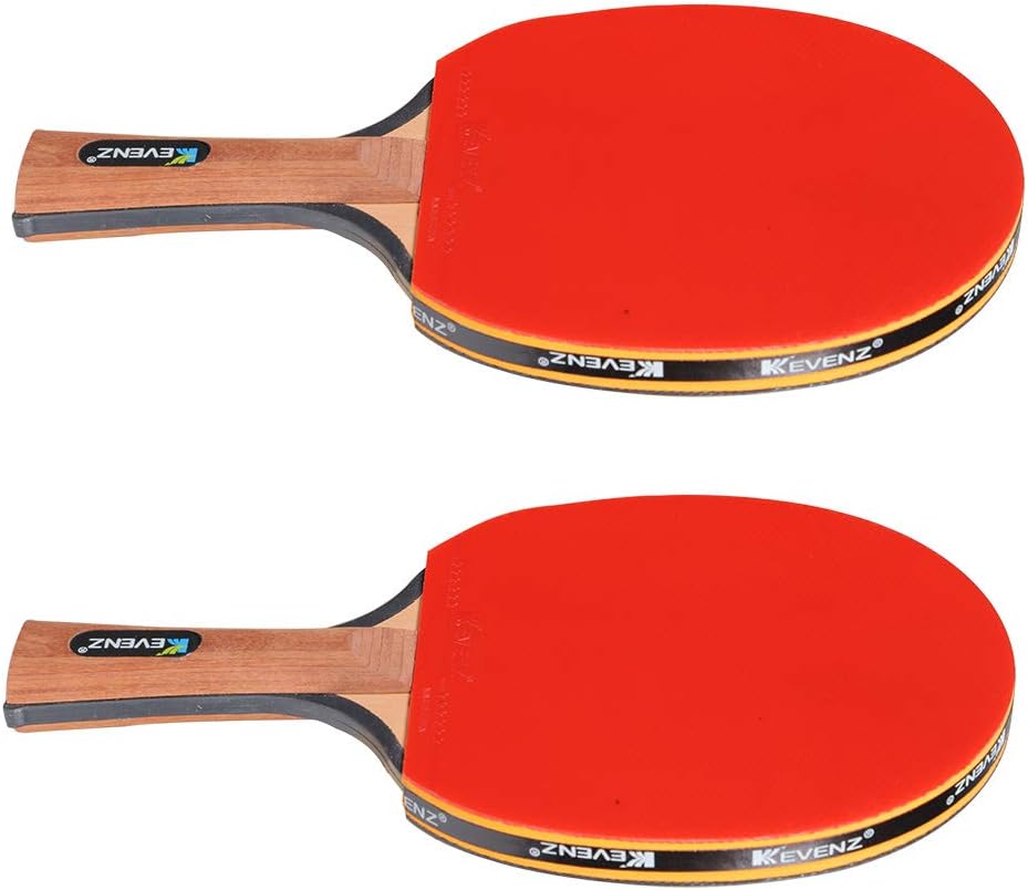 KEVENZ 2-Pack Patent Advanced Table Tennis Racket Come with Anti-Skid Handle, Wooden Blade Surrounded by Rubber (Patent Racket) : Sports & Outdoors
