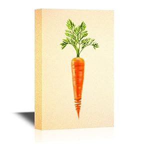 Canvas Wall Art - Watercolor Painting of Fresh Carrot - Gallery Wrap Modern Home Art | Ready to Hang - 12x18 inches