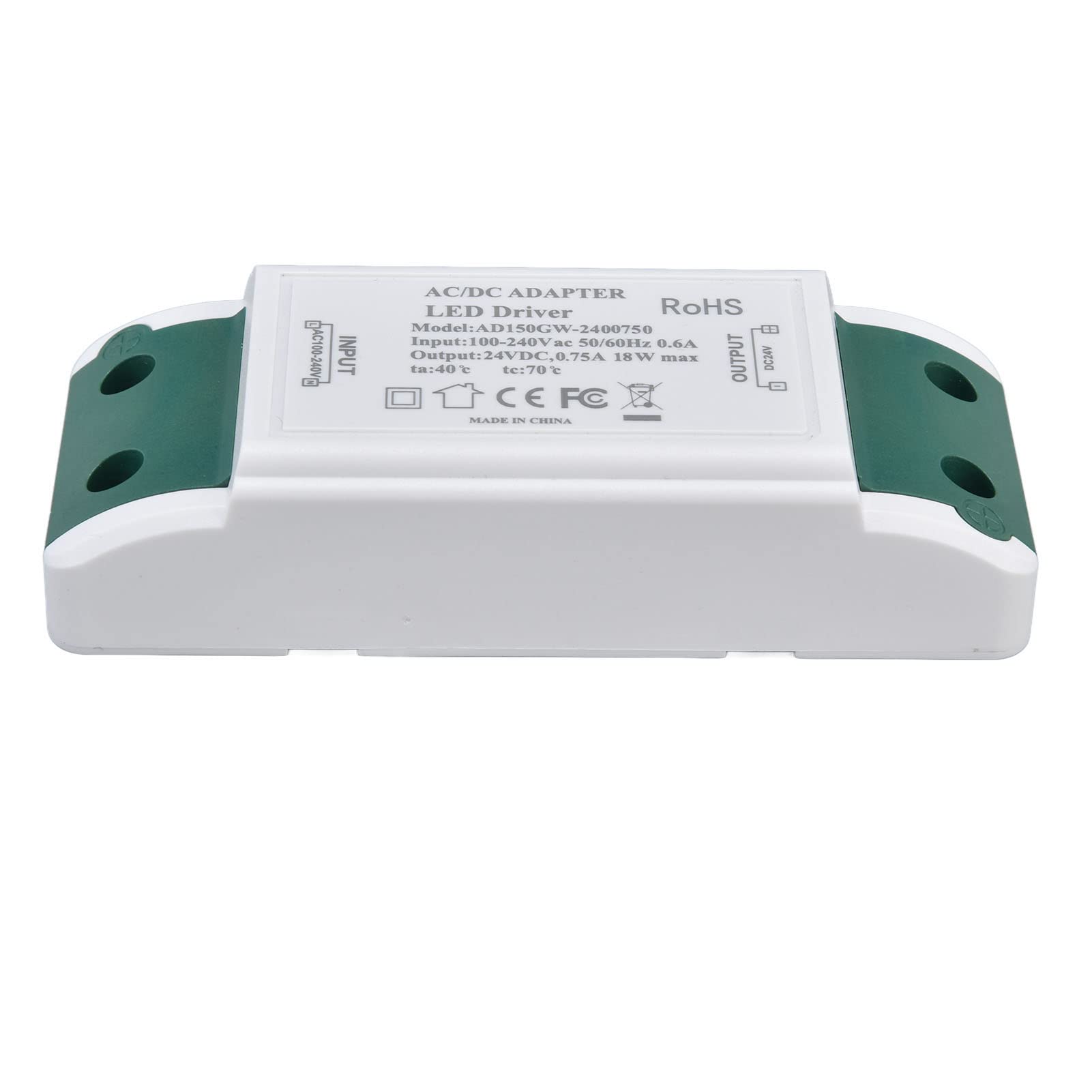 Constant Current LED Driver, LED Transformer 18W 24V DC 0.75A Constant Voltage Switching Supply Adaptor, Flicker Quiet Operation