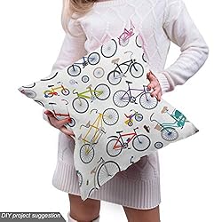 Ambesonne Bicycle Fabric by The Yard, Retro