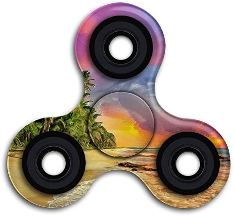 JAWANNA Bali Beach Sunset Triangle Finger Fidget Spinner Toy, Figit Spinner Focus On Observing Its Rotation Your Stress And Anxiety Will Immediately Decrease Significantly