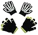 N'Ice Caps Boys Glow in the Dark Magic Stretch Gloves 2 Pair Pack (3-6 Years, Skeleton Glows/Neon Yellow)