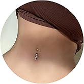 Fanquility Belly Button Ring Rhinestones Cross Belly Rings Surgical Steel Belly Rings for Women Dangle Small Belly Button Rings Dainty Cross Dangle Belly Piercing Jewelry