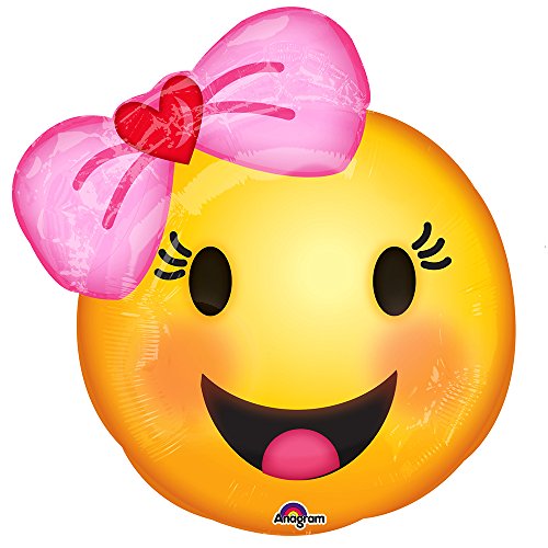 Emoji with Bow 18" Balloon