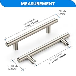 HOME EDIT Brushed Nickel Cabinet Handles 3-3/4 Inch