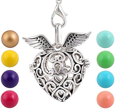 Shuyani Heart Hollow Chime Bola Harmony Ball Wishing Angel Baby Pregnant Women Pendant Necklace