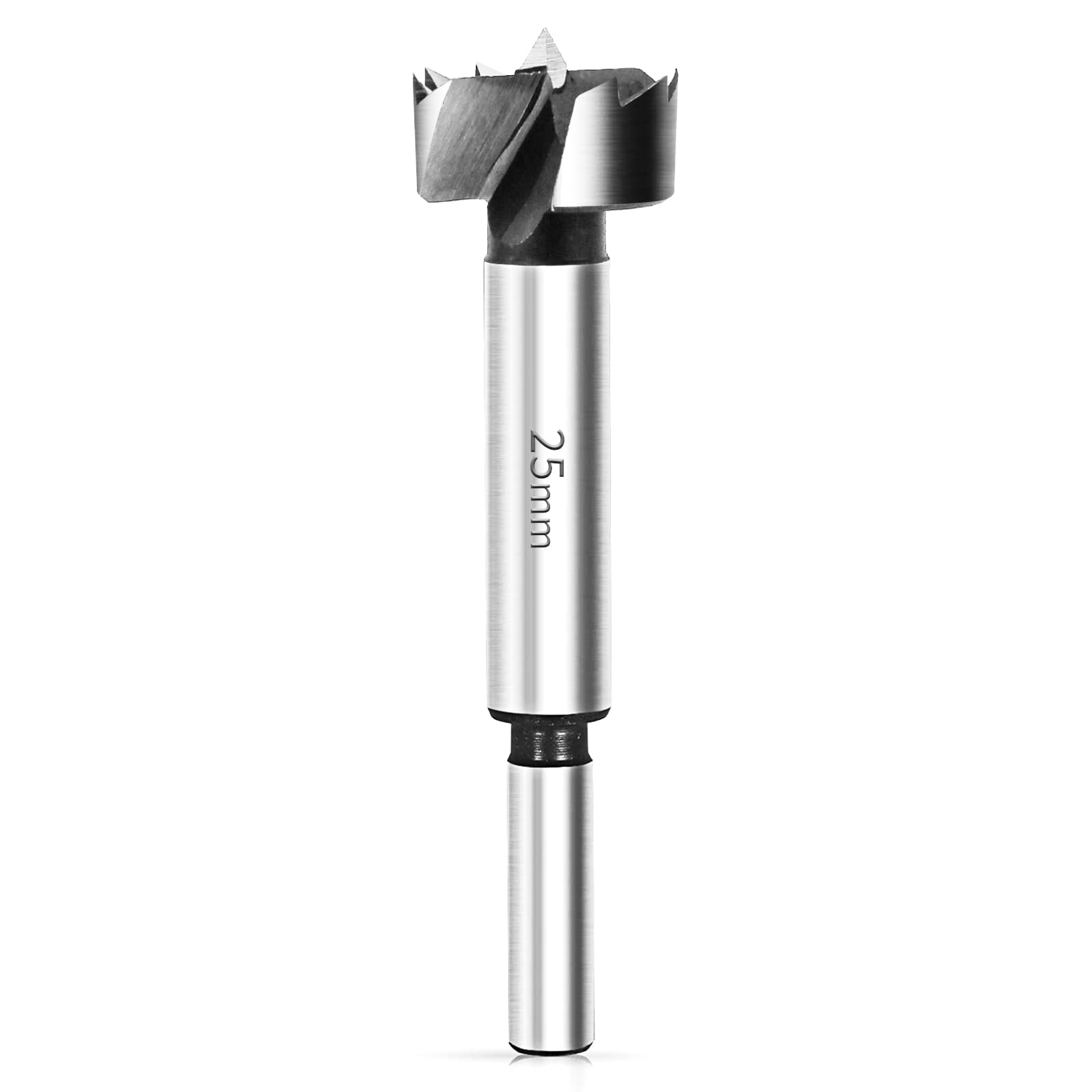 BAIDETS Forstner Drill Bit 25mm - Precision Woodworking Bit with Round Shank, Forstner Bit Compatible with Drills & Drill Presses