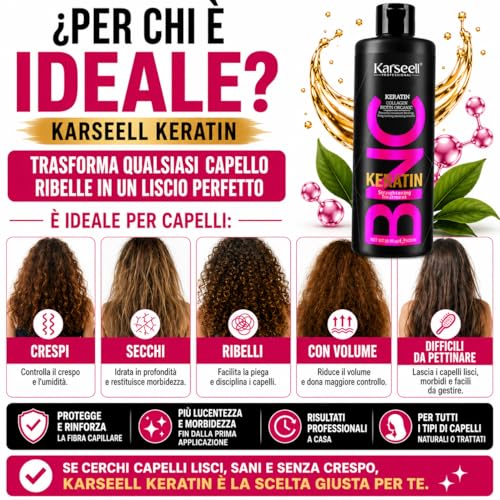 Karseell MACA CARE SYSTEM Keratin Smoothing Formaldehyde-Free Professional Brazilian Treatment 20 Weeks Collagen Biotin Argan Oil Moisturizing Anti-Frizz Dry Damaged Hair