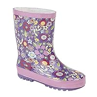 Stormwell Girls Multi Printed Kids Rain Boots (14 US) (Mauve/Pink)