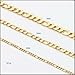Gold Chain Necklace 7mm Diamond Cut FIGARO Chain 24K 30X Thicker Than Any Overlay USA Made.