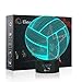 Elstey Volleyball 3D Lamp Optical Illusion Night Light, 7 Color Changing Touch Switch Acrylic Flat & ABS Base & USB Cable Decoration Lamps for Christmas Gift