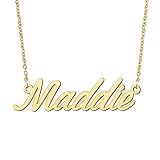 BYBWBL Maddie Name Pendant Necklace 18k Gold Plated