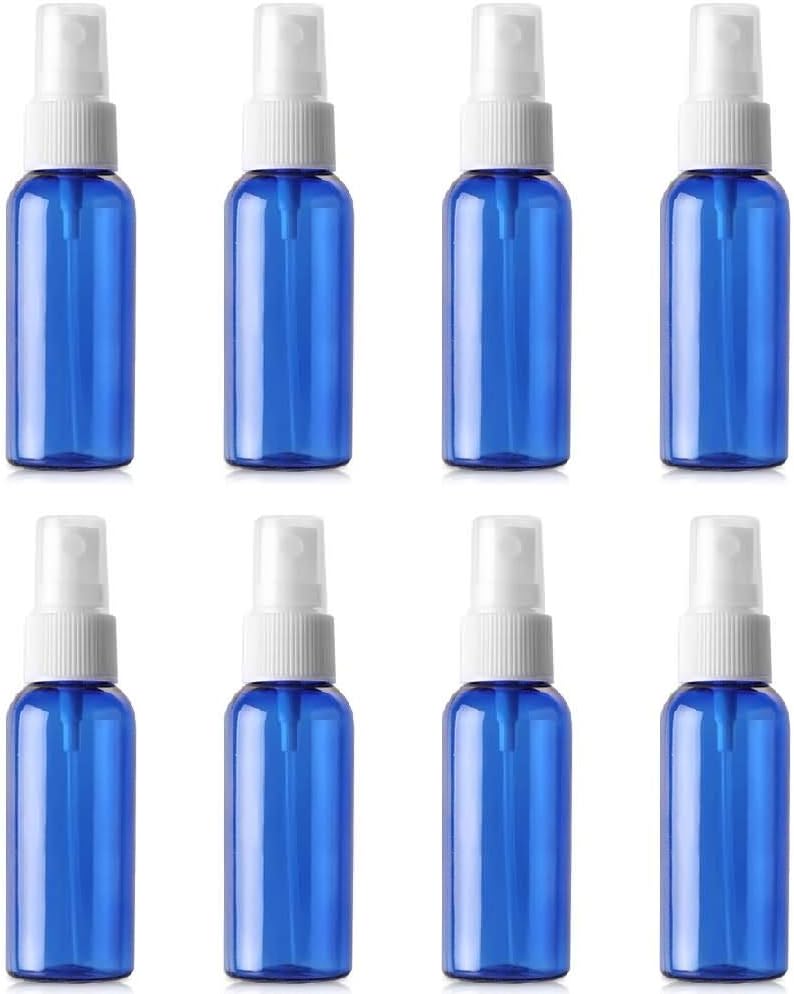 bubussv (Pack of 36) 50ML Empty Plastic Blue Mist Spray Bottles for Essential Oil Perfume