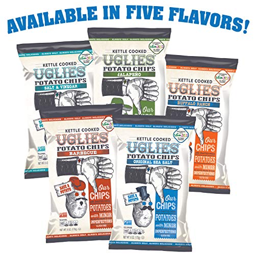 UGLIES 4 Pack Kettle Cooked Barbecue Potato Chips Gluten Free, Kosher