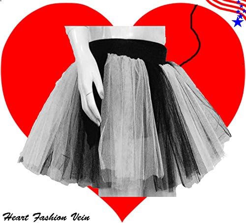 Plus Size White Black Length 15 Two Layer Two Tone Stripe Tutu Skirt