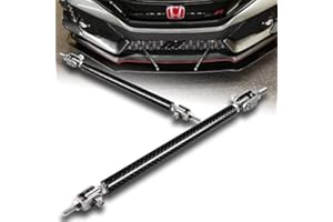 Q1-TECH, Carbon Fiber Look Adjustable 7"-9" (100MM) / 8" to 11" (150MM) / 10" to 13" (200MM) Front Bumper Lip Splitter Diffuser Strut Rod Tie Bars, Strut Rod Tie Support Bars (8" to 11" (150MM))