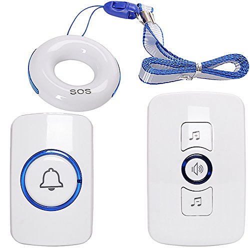 SadoTech Necklace Caregiver Call Button - Pendant Smart Caregiver Pager & SOS Wireless Doorbell,