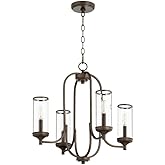 Quorum International Collins 4-LT Chandelier - Oiled Bronze - 6044-4-86, Bronze/Dark