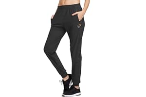 baleaf Women's Joggers Running Pants Quick Dry Lightweight Workout with Zipper Pockets Drawstring Hiking Travel Gym