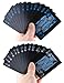 Waterproof Plastic Poker Playing Cards, Black PVC Poker Table Cards Classic Magic Tricks Tool Deck (54pcs)(Black and Blue)
