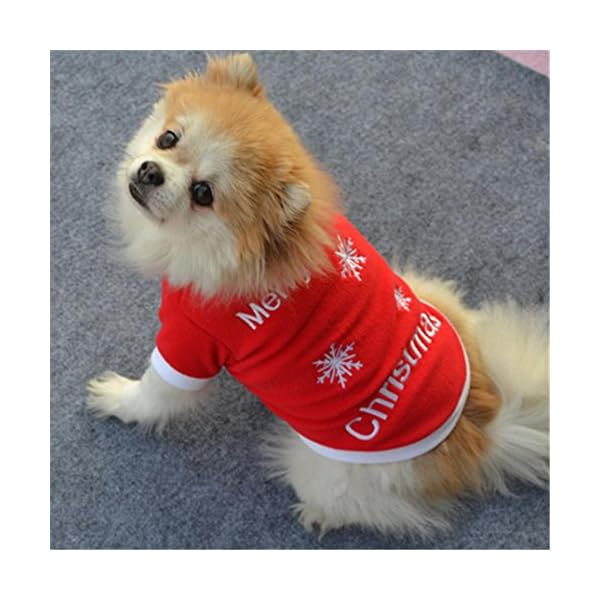 IEason Pet Clothes, Christmas Pet Puppy Autumn Winter Warm Pullover High-Grade Embroidered Clothes - Image 4