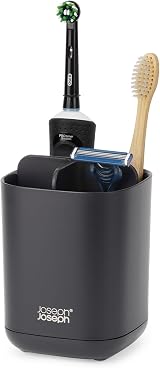 Joseph Joseph Easy-Store Toothbrush Holder Caddy Bathroom Storage Matt Black