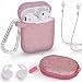 Airpods Case, Filoto Airpods Accessories for Apple Airpods 2&1 Charging Case Protective Silicone Cover with Keychain/Strap/Earhooks/Storage Carrying Bag, Best Gift for Girls & Women, Rose Gold primary
