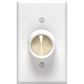 Leviton Full Range Variable Fan Speed Control, 120 Vac, 60 Hz, 5 A, Switch, 612-6616-W, White