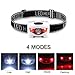 HappyOrange 3-Pack Waterproof LED Headlamp (White and Red Lights), 4 Light Modes Lightweight Headlight for Running, Hiking, Hunting, Fishing, Camping