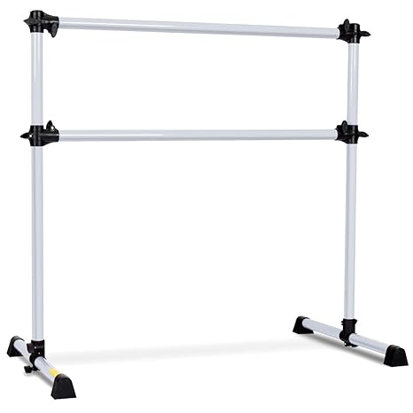 COSTWAY Ballet-Bar aus Eisen, Ballettstange höhenverstellbar, Ballett Barre freistehend, Stretch Barre 123x71x119cm