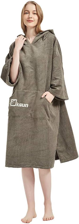 Oksun Changing Robe Towel Poncho with Hood for Beach, Swimming, Surfing,One Size Fit All…