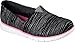 Skechers Girls' Pureflex Shimmer Stripes Alpargata,Black/Hot Pink,US 1.5 M