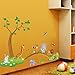 Jungle Animal Across the Bridge Removable Cartoon Wall Sticker Wall Decal Wall Decor Wallpaper for Kids Children Room