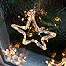 Lights4fun, Inc. Battery Operated Warm White LED Acrylic Star Hanging Christmas Indoor Window Light Decoration