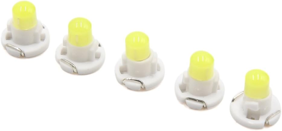 sourcingmap 5pcs 12V White T4.2 Car Wedge LED Dash Gauge Instrument Panel Light, White,Yellow, 0.43"x0.39"