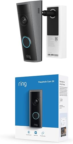 Ring Peephole Cam 2K (Newest Model), renter-friendly installation, replaces existing peephole with Retinal 2K and wide-angle video, Two-Way…