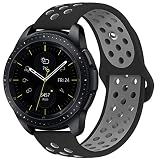 KADES Galaxy Watch 42mm Band, Galaxy Watch Active Band, 20mm Replacement Strap with Quick Release Pin Compatible for Ticwatch E, Amazfit Bip Smart Watch (Black Gray)