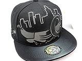 Chicago New Leader Bull Head Skyline Bulls Colors White Red Era Snapback Hat Cap (Black and Dark Grey)