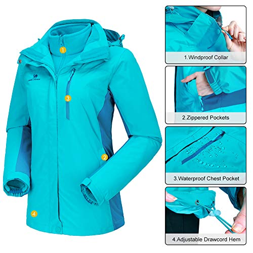 CAMEL CROWN Women's Waterproof Ski Jacket 3in1 Winter Coat