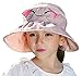 Bienvenu Kids Girls Wide Brim Visor Sun Hat - UV Protection Foldable Beach Cap, Pink