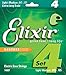 Elixir Strings Nickel Plated Steel 4-String Bass Strings w NANOWEB Coating, Extra Long Scale, Light/Medium (.045-.105)