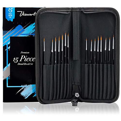 Precision Detail Paint Brush Set of 15 Miniature Painting Kit
