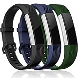 Maledan Replacement Bands Compatible for Fitbit Alta, Alta HR and Fitbit Ace, Classic Accessories Band Sport Strap Compatible for Fitbit Alta HR/Alta/Ace, 3-Pack, Black/Blue/Green, Large