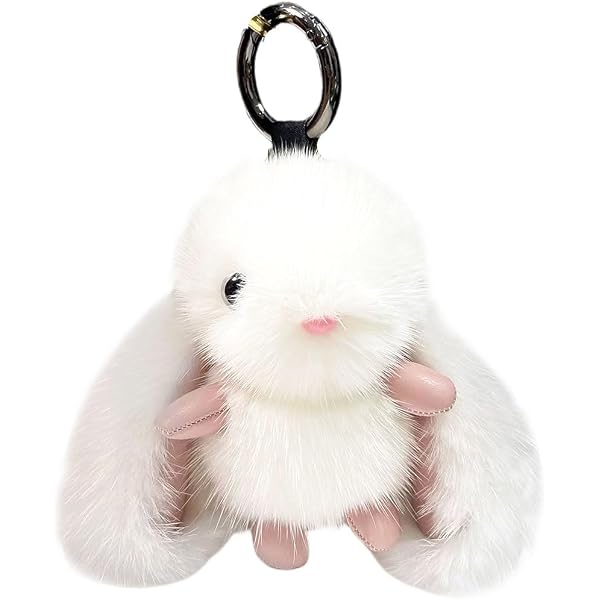 Amazon.com: Unpafcxddyig Bunny Keychain Soft Cute Faux Rabbit Fur