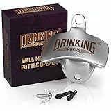 Wall Mounted Bottle Opener - Pop Your Beer Cap Like A Bartender - Heavy Duty Cast Iron Bar Mountable Bottle Top Opener - Easily Enjoy Your Favorite Beverage Indoors Or Outdoors - Screws Included
