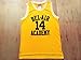 Fresh Prince Jersey 14 Will Smith Jersey Yellow Bel-Air Academy Basketball Jerseys Stitched (Golden, X-Large)