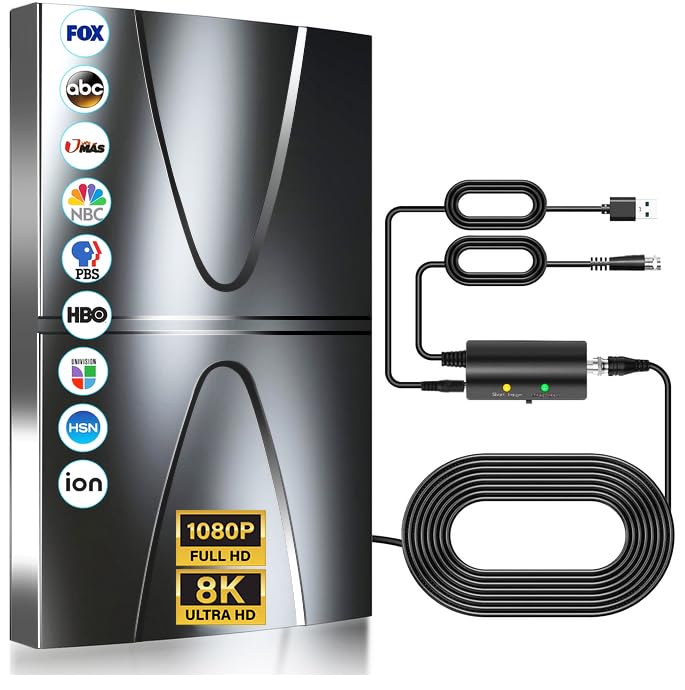 Photo 1 of 1800 Miles Range Indoor/Outdoor Antenna for Smart TV and All Old TV's,360° Reception Digital TV Antenna for Local Channels