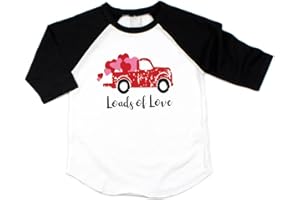 Bump and Beyond Designs Toddler Kids Loads of Love Vintage Truck Unisex Valentine's Day Shirt