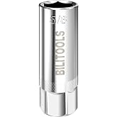 BILITOOLS 5/8" Magnetic Spark Plug Socket, 3/8" Drive Thin Wall 6-Point | CR-V 6-Point Socket with Magnetic Core for Spark Plug Removal and Installation in Tight Engine Spaces