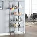 SINGAYE Shelf 6 Tier Shelves Wire Shelving Unit with Wheels Basket Storage Rack Corner Adjustable Closet Bathroom Organizers Metal Pantry Kitchen Garage Laundry Room 13.5